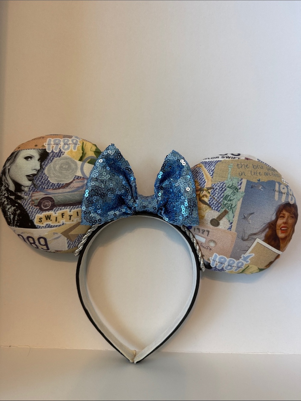 Taylor Swift 1989 Themed Sequin Bow Ears Headband - Blue